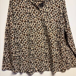 Brown and Black‎ Boxy 3/4 Sleeve Notched Collar sleep shirt